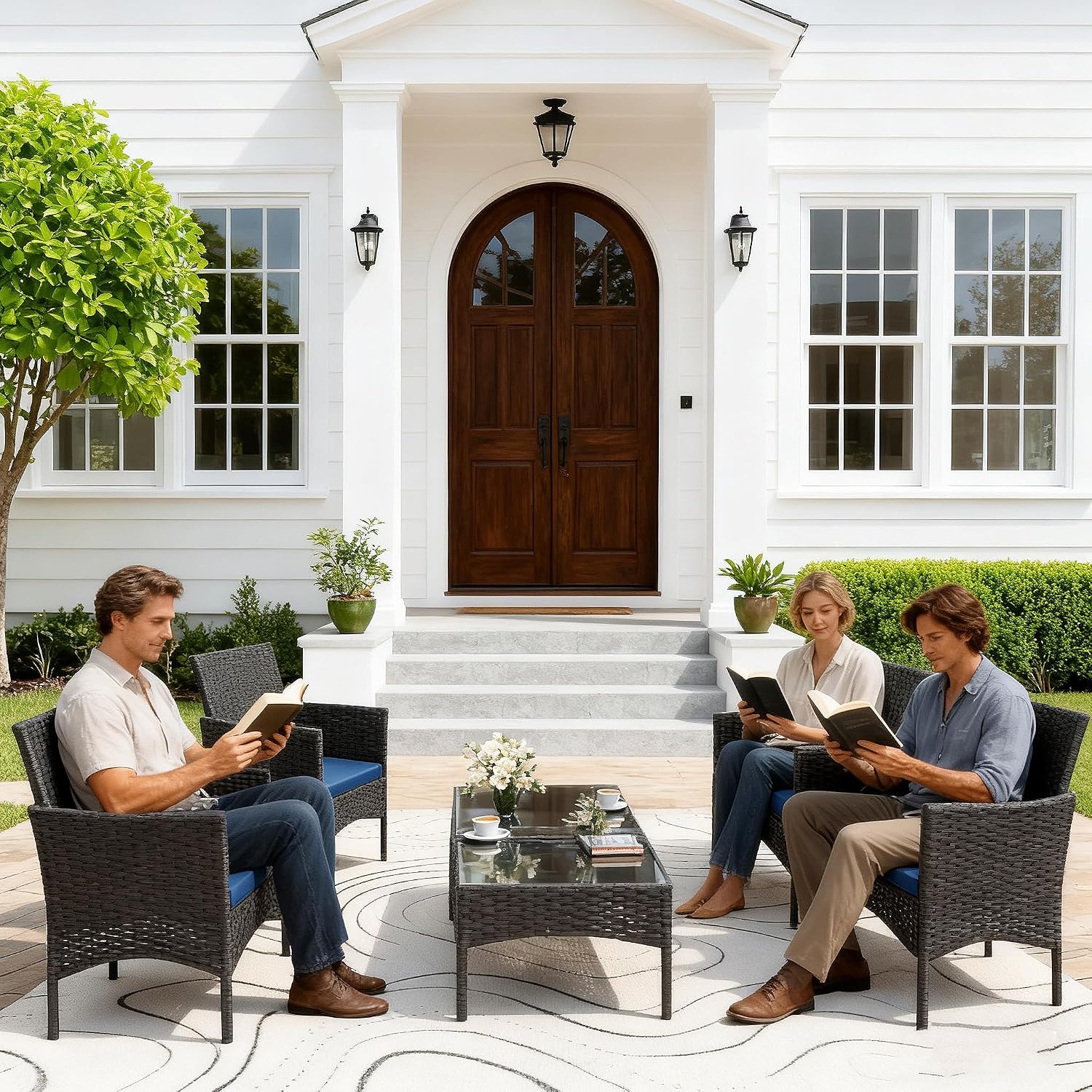 8 Pieces Patio Furniture Set,  - Outdoor Furniture Metal Chairs recension och pris