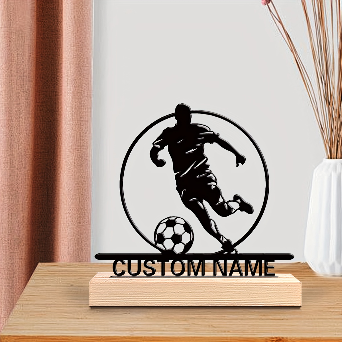 Custom Soccer Player Metal Sta - Outdoor Furniture Wood recension och pris