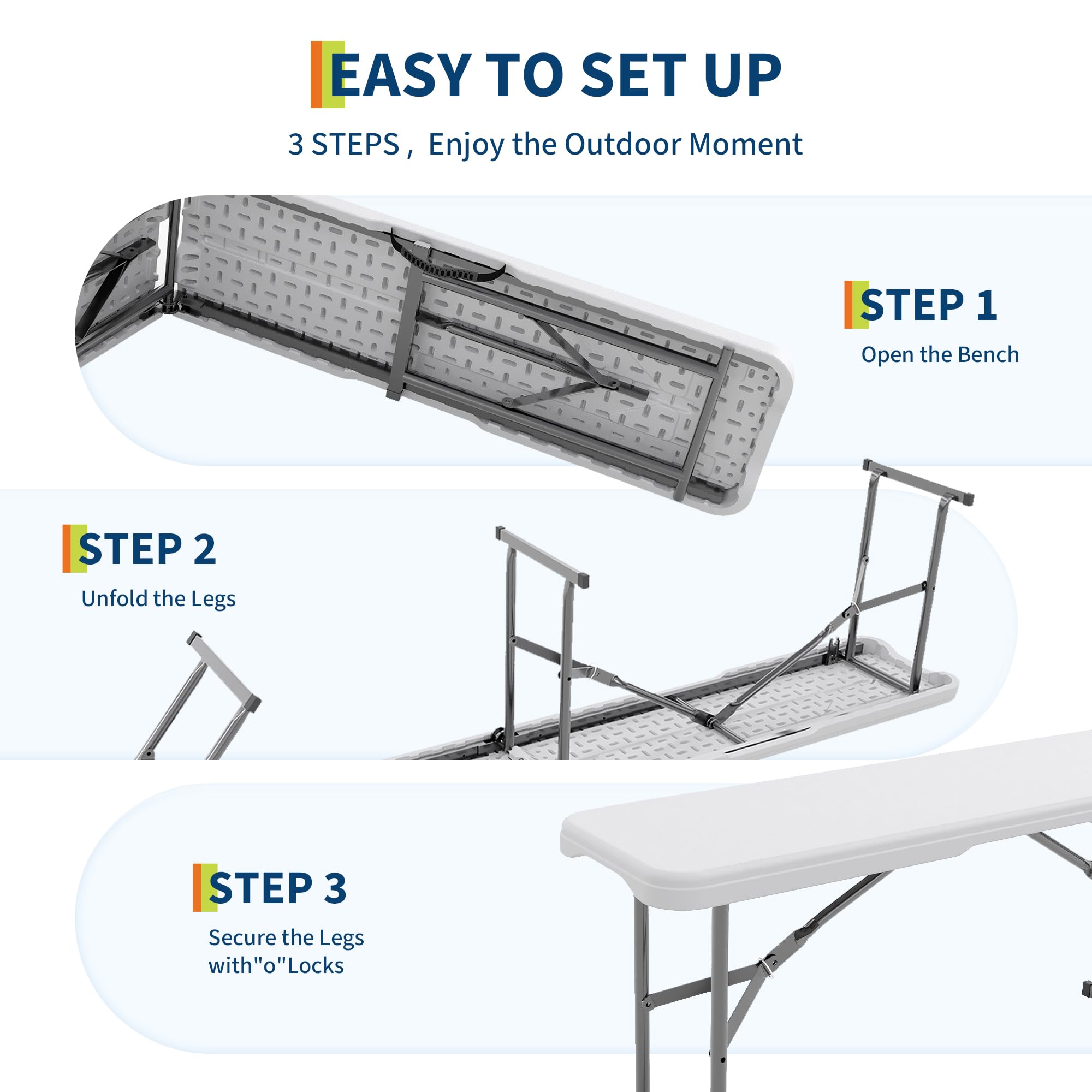 2-Pack 6ft Folding Outdoor Ben - Outdoor Furniture Diy recension och pris