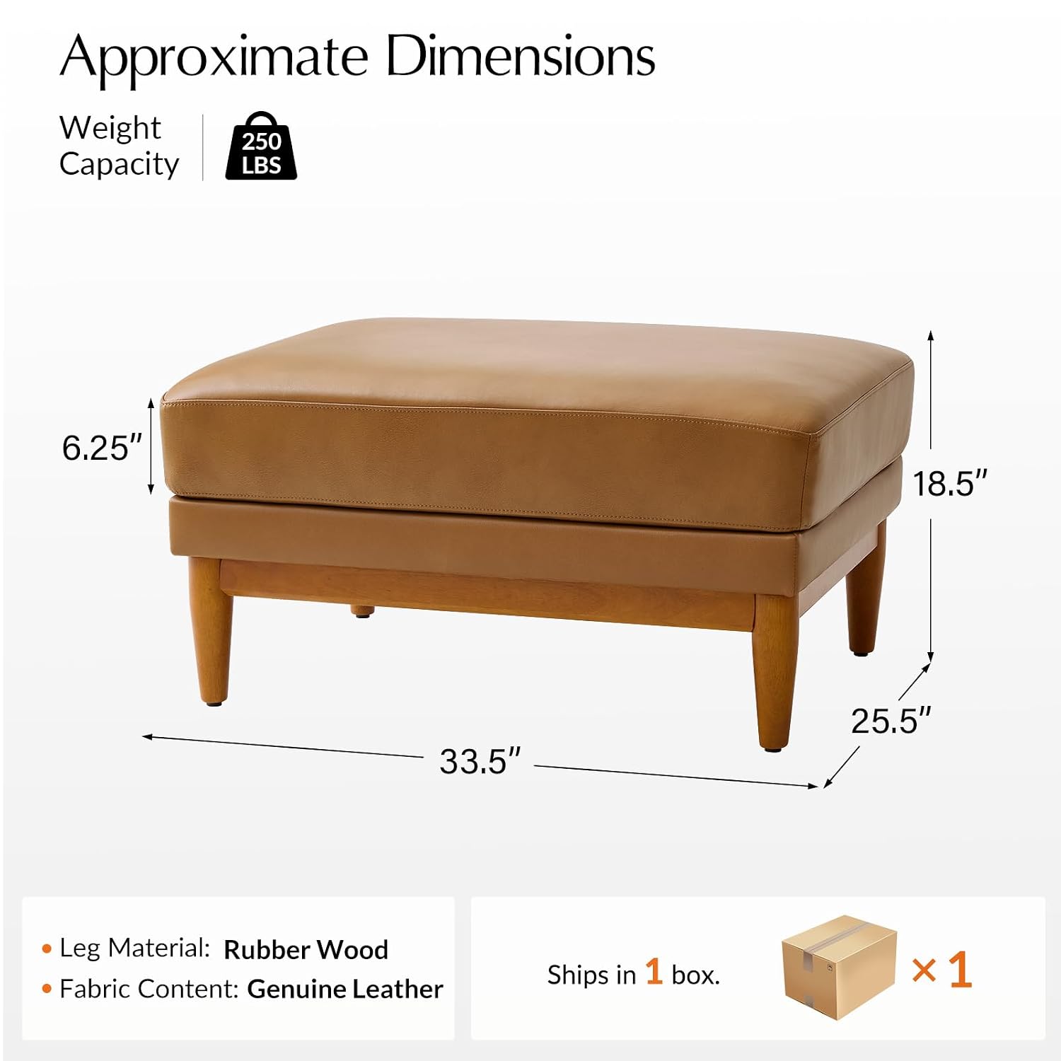 Genuine Leather Ottoman Coffee - Outdoor Furniture Wood recension och pris
